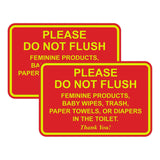All Quality Classic Framed Please Do Not Flush Thank You Bathroom Etiquette Sign - 6 x 8 (Red-Yellow) 2 Pack