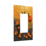 Xuejiaku Decorative Outlet Covers Oil Painting Abstract Orange Butterfly Flower 1 Gang Light Switch Cover Single Rocker Wallplat