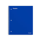 Staples Accel 3Subject Notebook, 8.5x11 Inch, College Ruled, 3Pack