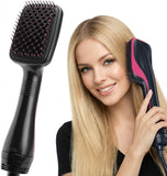 3-in-1 Hair Dryer Brush & Hot Air Styling Brush, Hair Straightener Brush for Drying, Straightening & Smoothing, 3 Heat/Speed Set