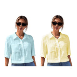 Toplot Shirt For Women || V-Collar Solid Crop For Woman || Half Sleeves For Women || Oversized Shirt For Woman (V-Crop-Shirt-5183-5183-Sky-Yellow-L),Sky-Yellow,,B0FBG8YC98