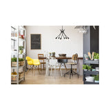 Living District Lucca 6-Light Mid-Century Metal Pendant In Black