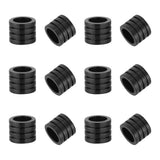 UNICRAFTALE 12Pcs Paracord Bead Stainless Steel Column Spacer Beads Black Grooved Tube Lanyard Beads Metal 7mm Large Hole Loose