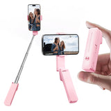 yAyusi Extendable Mini Selfie Stick for iPhone, Pocket Size Portable Selfie Stick with Remote, Compact Phone Selfie Sticks with