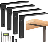 4 Pack Heavy Duty Shelf Brackets 6 Inch by Balin Designs - Decorative L Bracket for Shelves, Metal Shelf Support Bracket, Wall M