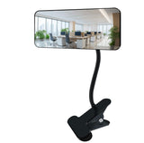 ZMJCGLXY Clampable Convex Safety Mirror 6.4*3 in Glass Material, Black Curved Frame, 360 Direction Adjustment, for Workdesk, Off