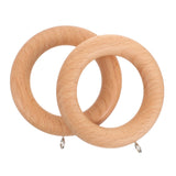 ULTECHNOVO 2pcs Wooden Curtain Buckles for Hanger Hooks Shower Curtain Rings Magnetic Rod Holders