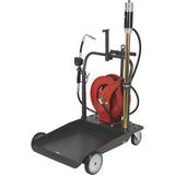 Ironton Mobile Oil Pump Kit - 5:1 Pump With 3.7 GPM Flow, Smart Design, Air Hose Reel 50 Ft Retractable