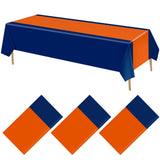 VitalCozy 3 Pcs Disposable Plastic Tablecloth Plastic Table Runner Rectangle Table Covers for Graduation Wedding Birthday Party