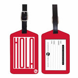 Nutcase Designer Luggage Travel Baggage Tags Set Of 2 With Name Card Inside Hola Red