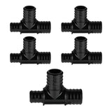 (Pack of 5) EFIELD 1 inch x 3/4 inch x 1 inch PPSU Tee, Poly PPSU Barb Crimp Pex Fitting, No Lead Plastic Pex Fittings (1x 3/4 x