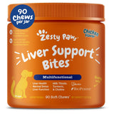 Zesty Paws Liver Support Supplement for Dogs - with Milk Thistle Extract, Turmeric Curcumin, Choline - Soft Chew Formula - for D