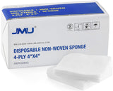 JMU 200 Gauze Pads 4x4, 4-Ply Non Woven Gauze Sponges, Non-Sterile Gauze for First Aid, Surgical, Wound Dressing