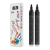 TFIVE Black Paint Marker Pens - 2 Pack Acrylic Permanent Marker, 2-3mm Medium Tip, Paint Pen for Art Projects, Drawing, Rock Pai