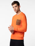 Fyltr Men'S Casual Raglan Sleeve Sweatshirt With Pocket Detail - Full Sleeve | Rib Hem & Cuff | Casual Winterwear For Men,Gleaming Orange,Gleaming Orange,L