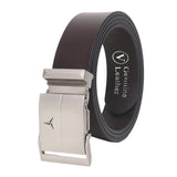 Sunshopping MenS Formal Genuine Leather AutoLock Adjustable Belt (Jafa47Br) (32, Brown01)