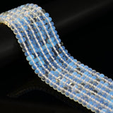 Land Long 78 Pcs 5x8mm White Opalite Crystal Bead Smooth Rondelle Gemstone Beads for Jewelry Making Necklace Adults Bracelets