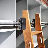 DIYHD 20FT Rolling Ladder Hardware Sliding Rail,Top Roller,Floor Wheel with Brake