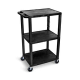 42H 3-Shelf Utility Cart - Electric, Black