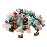 40 Pcs Healing Loose Beads Bamboo Jiont Shape Natural Necklace Stone Pendants Crystal Charms for Jewelry Making DIY Craft