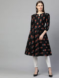 Anni Designer Women'S Cotton Straight Kurta (Kt-Cot-10134-Black_Xxl_Black_Xx-Large),Black,2XL,Cotton,Straight,kurta