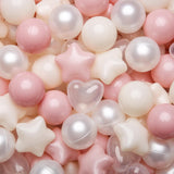 TRENDPLAY Ball Pit Balls Star and Heart Shapes for Toddlers - 500 Count Plastic Balls for Ball Pit Fun and Play, Pink Balls for
