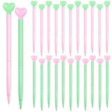 Thenshop 24 Pcs Heart Shaped Pens Retractable Metal Cute Pens 1.0 mm Black Ink Ballpoint Decorative Engagement Gifts for Women W