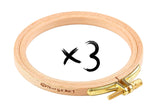 Nurge 3 Pcs 4 Inch Premium Beech Wood Gold Clasp Embroidery Hoop 8mm/0.3 Thickness (100mm = 3.93 ~ Approx 4)