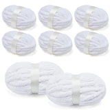 Chunky Chenille Yarn for Crocheting/Arm Knitting, Super Soft Jumbo Knit Blanket Yarn White 8 Pack (32 yds, 8.5 oz Each Pack)