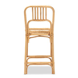 Baxton Studio Ivora Modern Bohemian Natural Brown Rattan Counter Stool