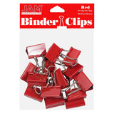 JAM PAPER Colorful Binder Clips Medium 1 1/4 Inch (32 mm) Red Binderclips 15/Pack