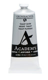 Grumbacher Academy Acrylic Paint, Gloss, 90ml/3 oz Metal Tube, Thalo Silver