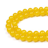 MJDCB Natural Yellow Jade Round Loose Beads for Jewelry Making DIY Bracelet Necklace(4mm)