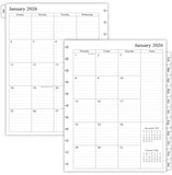 newestor 2026 Monthly Planner Refill for 11-Discbound Notebooks, Two Pages Per Month, Letter Size, 8-1/2 x 11