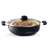 AGARO Elegant Non Stick Kadai with Glass Lid, 2.5 LTR Capacity, 24 Cm Diameter, Induction & Gas Oven Friendly, 2.9Mm Thick, Rive