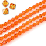 2000pcs Czech Faceted Bicone Crystal Glass Beads Spacer Bulk Sun Orange 4mm (0.16 Inch) Small