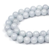 MJDCB Natural Round Aquamarine Gemstone Spacer Loose Beads Spacer Beads for DIY Jewelry Making Strand 15