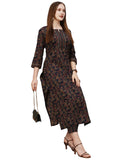 Gosriki Women'S Cotton Blend Printed Straight Kurta With Pant (End Blue-Gs_5Xl_Blue_Xxxxx-Large),Blue,5,B0CBPQ4K47