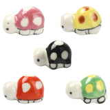 Ipotkitt 10 pcs 5 Colors Handmade Printed Porcelain Tortoise Beads Turtle Sea Ocean Animal Spacer Bead for DIY Crafts Jewelry Ma