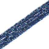2mm Blue Coated Hematite Faceted Gemstone Round Loose Beads Strand 15.5-16 DIY Jewelry Making