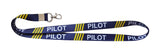 Pilot Lanyard Blue With Yellow Stripes For Id Holder Crew Pilot Airmen Pack Of 1