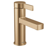 Moen Beric Bronzed Gold Modern OneHandle Single Hole Bathroom Faucet with Drain Assembly and Optional Deckplate for Your Bath S