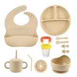 SHGMEET Silicone Baby Feeding Set, Baby Feeding Essentials, Baby Suction Bowl, Plates, Bib, Spoons set, Baby Led Weaning Supplie