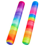 FindUWill 2 Pack Inflatable Swim Pool Noodles - Soft Fabric Covered Large Swim Noodles for Adults, Premium Buoyancy for Swimming