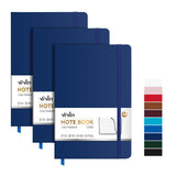 ViVin Lined Journal Notebooks, 3 Pack, (Navy), 192 Pages, Medium 5.5 x 8.3 inch, College Ruled, A5 Hardcover Notebooks, Journali
