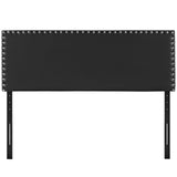 CasaFoyer Phoebe King Headboard | Minimalist Design | Faux Leather Upholstery | Silver Nail Button Trim | Solid Wood Frame | Adjustable Legs