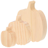 UKCOCO Wooden Pumpkin Decorations - 3 Pcs Unfinished Wood Pumpkins for Table Decor Rustic Autumn Centerpieces for Thanksgiving H