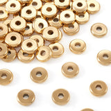 Fashewelry 100Pcs Gold Flat Round Spacer Beads 10mm Stainless Steel Flat Beads for Bracelets Rondelle Donut Bead Spacers for DIY