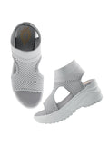 Shoetopia Women'S Platform Heel Sandal,Grey,8,B0DDJL19WQ