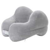 Trendivibe Travel Pillow Ultralight Adults Head Neck Support For Airplane Sleeping Train Grey